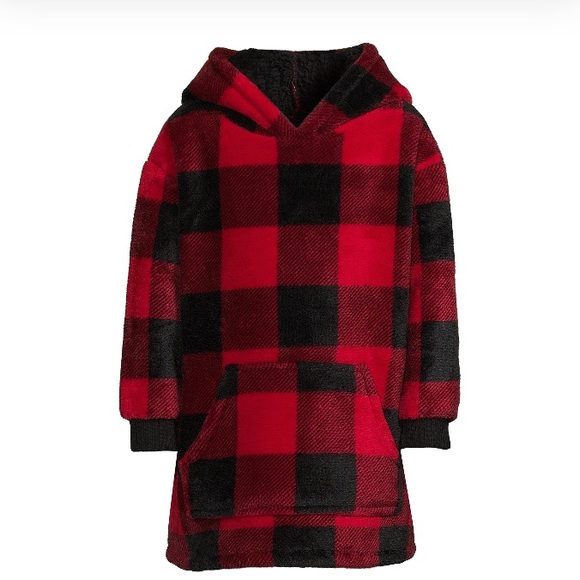 WONDER NATION Unisex Faux Sherpa Snugget Hoodie In Brilliant Red Size 2T - Picture 4 of 8